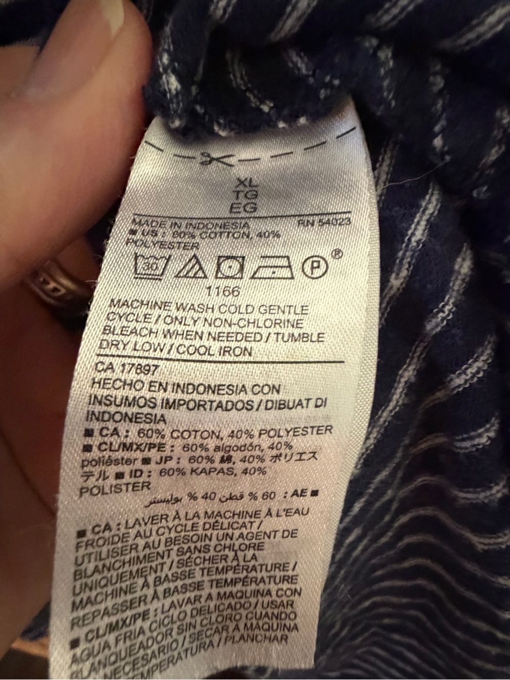 Striped Navy and White Women’s Tunic Top xl - Picture 3 of 5